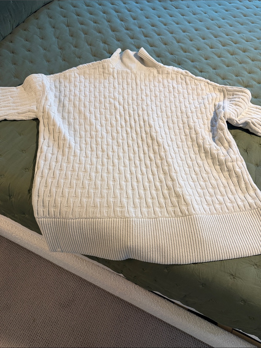 lululemon athletica Cream Cable-Knit Turtleneck Sweater/ Dress